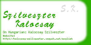 szilveszter kalocsay business card